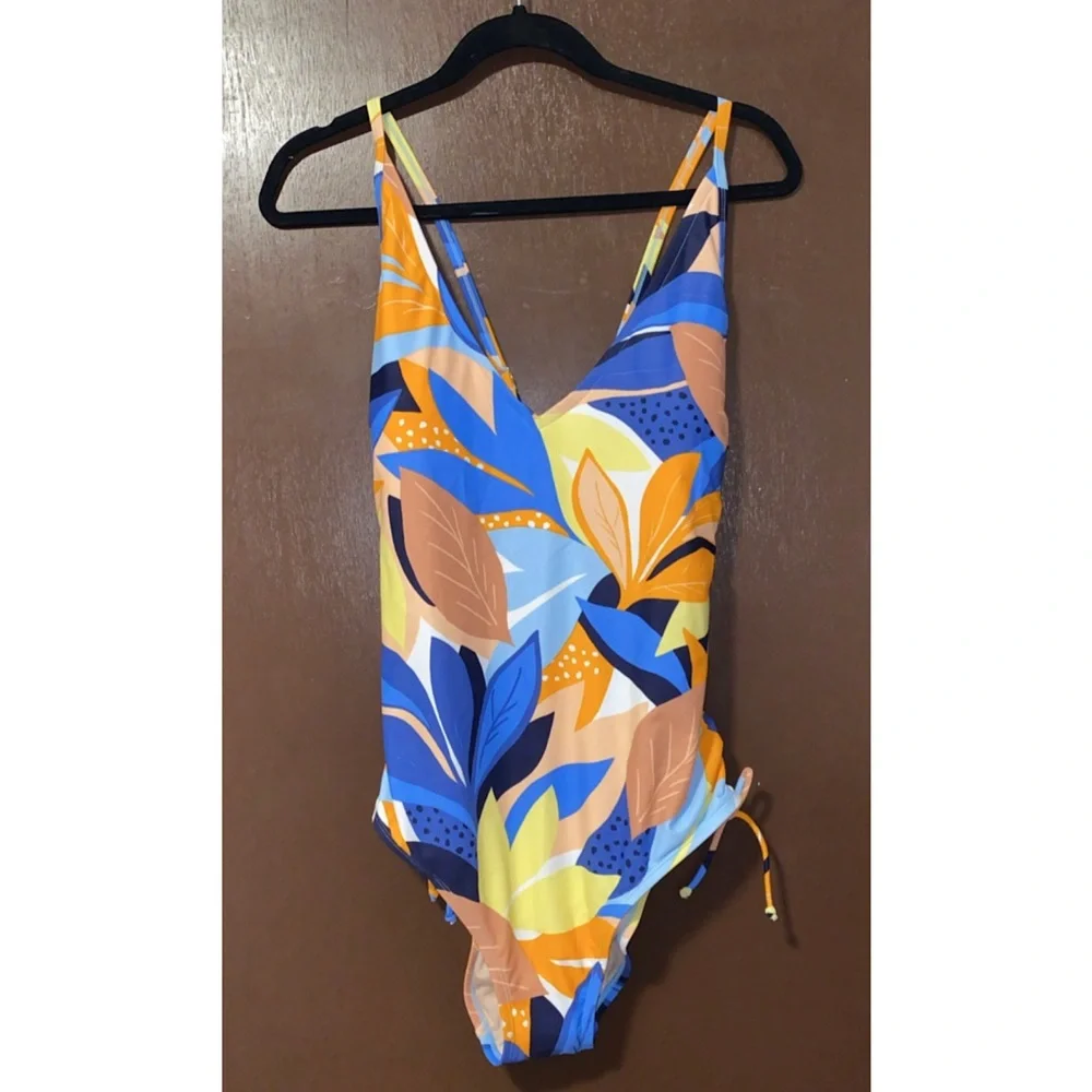 NWT Kona Sol Twist-Front Shirred Full Coverage One Piece Swimsuit  XL - Picture 4 of 8